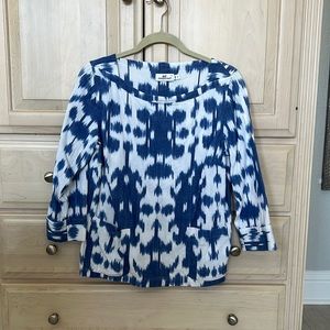 NWOT Vineyard Vines Ikat Denim Top Size S